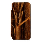 Cedar Textured Wooden Bark look Incipio iPhone Portemonnee Hoesje (Voorkant Agenda)