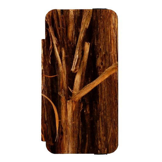 Cedar Textured Wooden Bark look Incipio iPhone Portemonnee Hoesje (Voorkant Agenda)