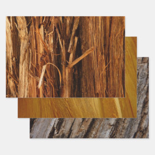 Cedar Textured Wooden Bark look Inpakpapier Vel