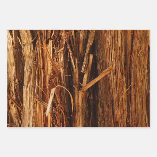 Cedar Textured Wooden Bark look Inpakpapier Vel (Voorkant)
