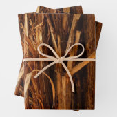 Cedar Textured Wooden Bark look Inpakpapier Vel (In situ)