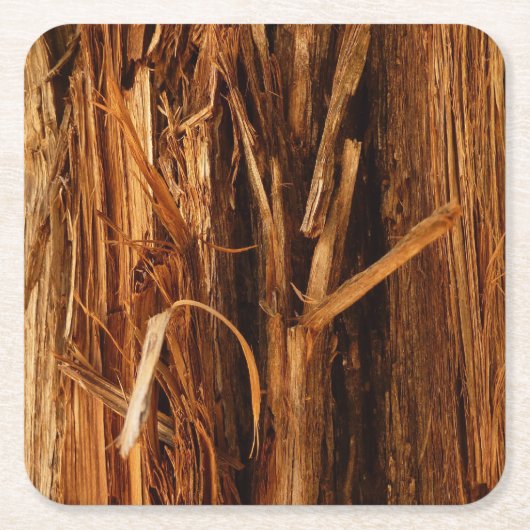 Cedar Textured Wooden Bark look Kartonnen Onderzetters (Voorkant)