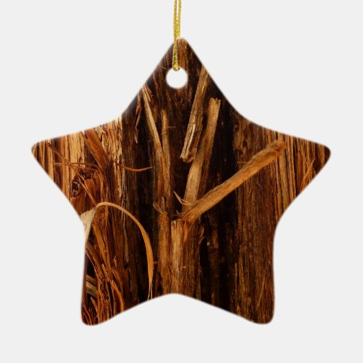 Cedar Textured Wooden Bark look Keramisch Ornament (Voorkant)