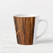 Cedar Textured Wooden Bark look Latte Mok (Rechts)