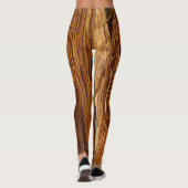 Cedar Textured Wooden Bark look Leggings (Achterkant)