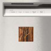 Cedar Textured Wooden Bark look Magneet (Insitu (Vaatwasser))