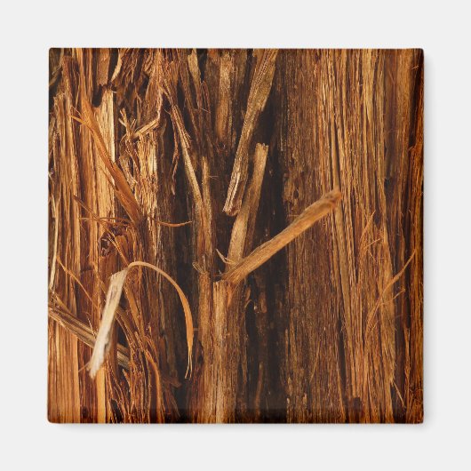 Cedar Textured Wooden Bark look Magneet (Voorkant)