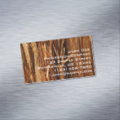 Cedar Textured Wooden Bark look Magnetisch Visitekaartje (Voorbeeld)