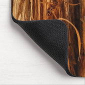 Cedar Textured Wooden Bark look Muismat (Hoek)