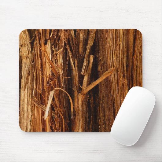 Cedar Textured Wooden Bark look Muismat (Met muis)