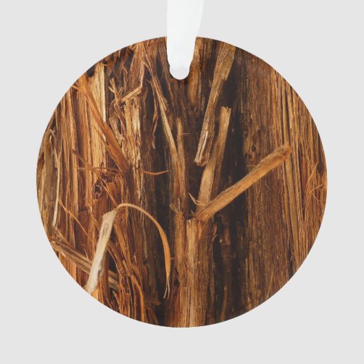Cedar Textured Wooden Bark look Ornament (voorkant)