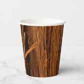 Cedar Textured Wooden Bark look Papieren Bekers (Achterkant)
