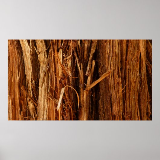 Cedar Textured Wooden Bark look Poster (Voorkant)