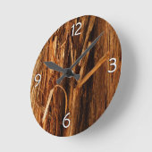 Cedar Textured Wooden Bark look Ronde Klok (Hoek)