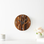 Cedar Textured Wooden Bark look Ronde Klok (Huis)