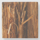Cedar Textured Wooden Bark look Stenen Onderzetter (Voorkant)
