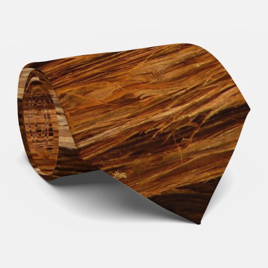 Cedar Textured Wooden Bark look Stropdas (Opgerold)