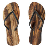 Cedar Textured Wooden Bark look Teenslippers (Voetbed)