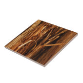 Cedar Textured Wooden Bark look Tegeltje (Zijkant)