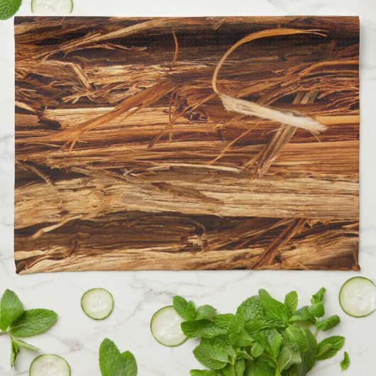 Cedar Textured Wooden Bark look Theedoek (Gevouwen)