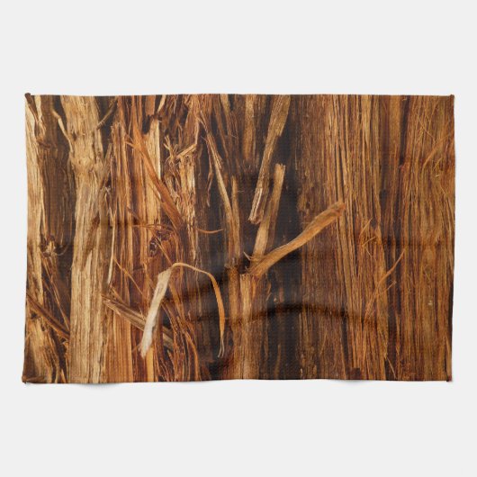 Cedar Textured Wooden Bark look Theedoek (Horizontaal)