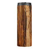 Cedar Textured Wooden Bark look Thermosbeker (Achterkant)