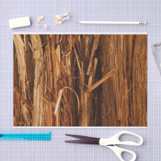Cedar Textured Wooden Bark look Tissuepapier (Craft)