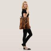 Cedar Textured Wooden Bark look Tote Bag (Op model)