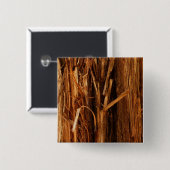 Cedar Textured Wooden Bark look Vierkante Button 5,1 Cm (Voorkant /achterkant)