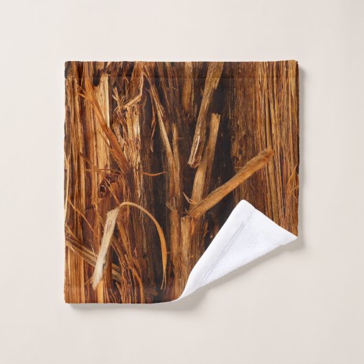 Cedar Textured Wooden Bark look Washandje (Wasdoekje)