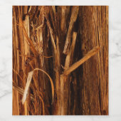 Cedar Textured Wooden Bark look Wijn Etiket (Enkel label)