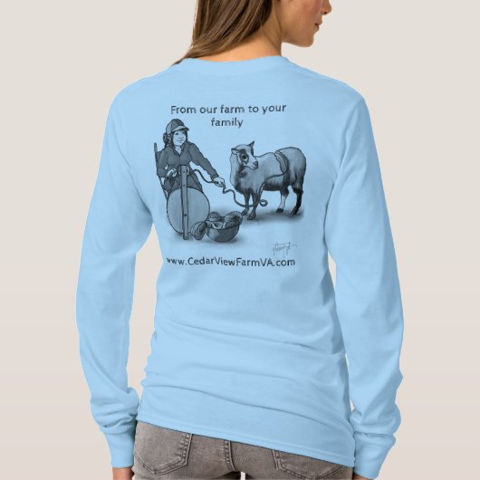 Cedar Uitzicht Boerderij dat uit de schaap stroomt T-shirt (Achterkant)