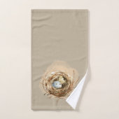 Cedar Wax Vogelhuis Bloemen Nest Veer Bruin Bad Handdoek (Handdoek)