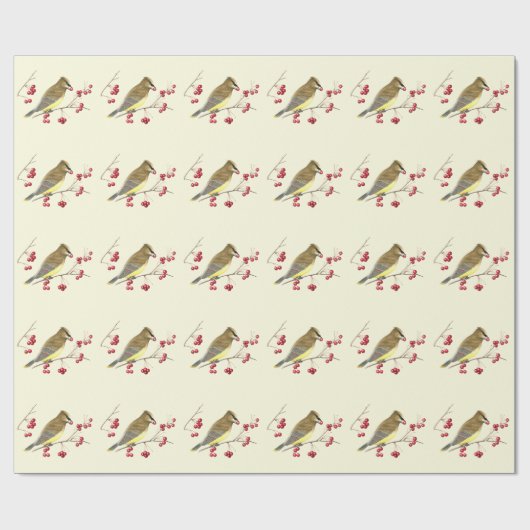 Cedar Waxing Bird Art Cadeaupapier (Vlak)