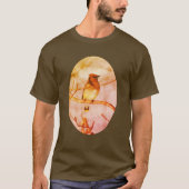 Cedar Waxing Bird Natuur Art T-shirt (Voorkant)