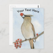 Cedar Waxing Briefkaart (Voorkant / Achterkant)