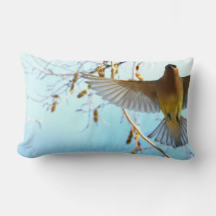 Cedar Waxing in Flight/Bleek Blue Sky Kussen