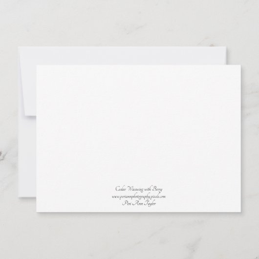 Cedar Waxing met Berry Note Card Bedankkaart (Achterkant)