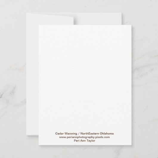 Cedar Waxing Note Card Bedankkaart (Achterkant)