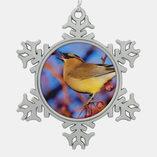 Cedar Waxing Tin Sneeuwvlok Ornament (Voorkant)
