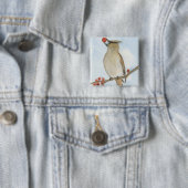 Cedar Waxing Vierkante Button 5,1 Cm (In situ)
