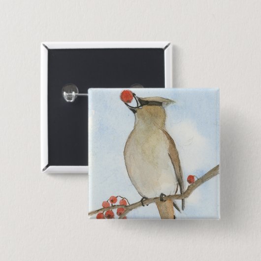 Cedar Waxing Vierkante Button 5,1 Cm (Voorkant /achterkant)