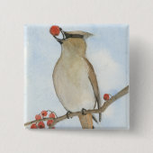 Cedar Waxing Vierkante Button 5,1 Cm (Voorkant)