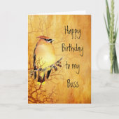 Cedar Waxing Waterverf Boss Birthday Card Kaart (Voorkant)