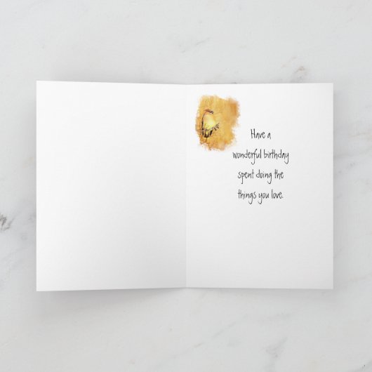 Cedar Waxing Waterverf Boss Birthday Card Kaart (Binnen)