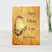 Cedar Waxing Waterverf Friend Birthday Card Kaart (Voorkant)