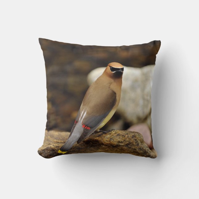 Cedar Waxwing American MoJo Pillow Kussen (Voorkant)