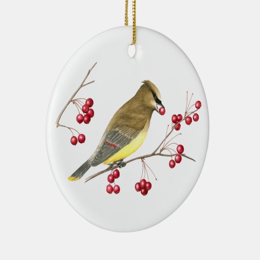 Cedar Waxwing Bird Art Ornament (Rechts)