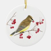 Cedar Waxwing Bird Art Ornament (Voorkant)