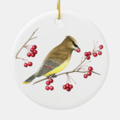 Cedar Waxwing Bird Art Ornament (Achterkant)